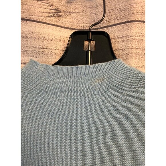 Frances Valentine Light Blue Short Sleeve Knit Top Size L - Picture 6 of 6